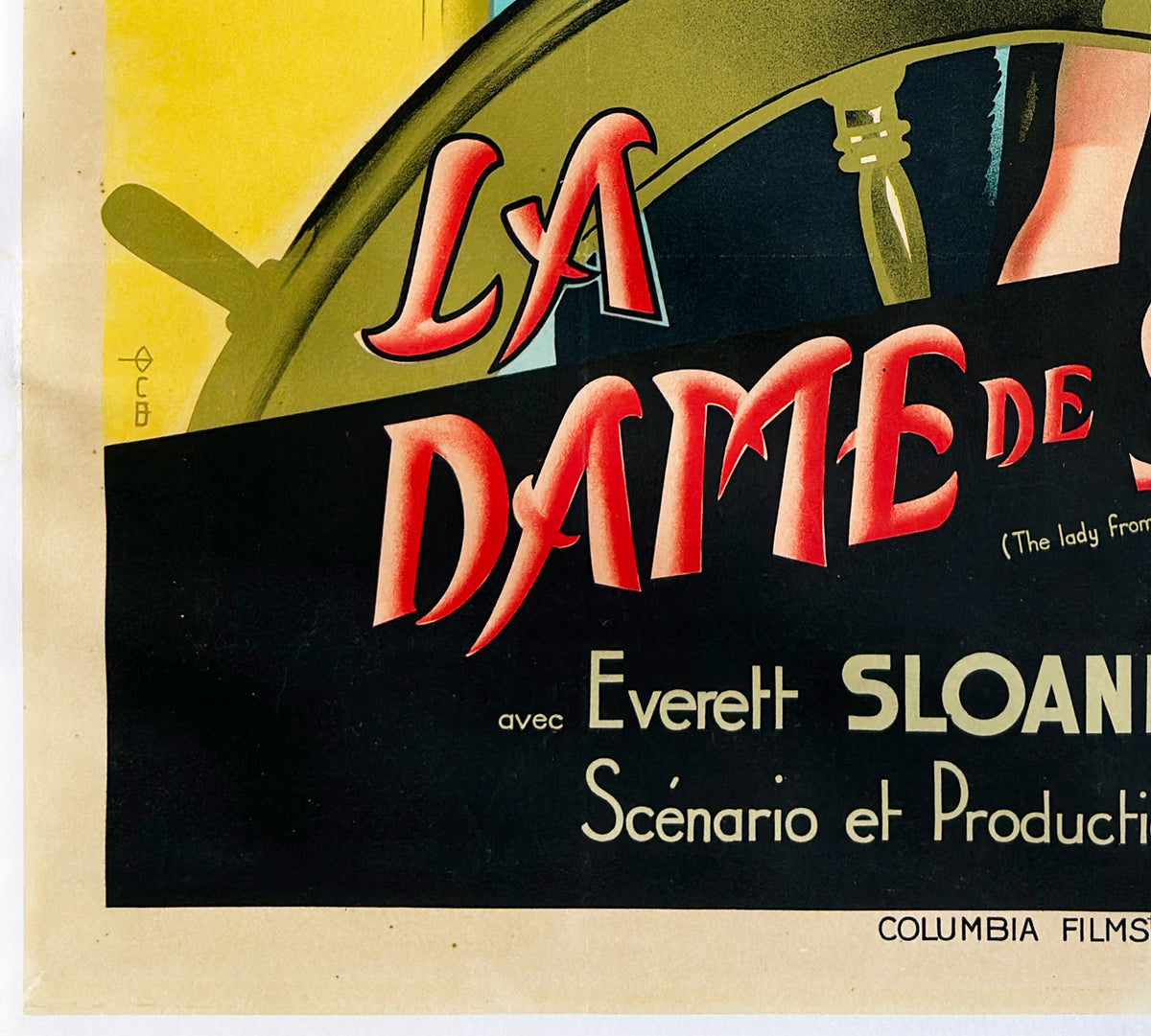 The Lady from Shanghai 1948 French Grande Style A Film Movie Poster, Constantin Belinsky - detail