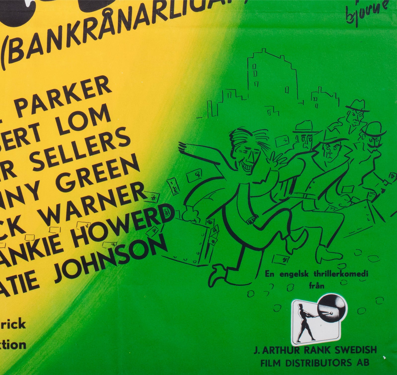 The Ladykillers 1955 Swedish Film Poster - detail