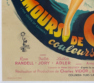 The Loves of Carmen 1948 French Grande Film Movie Poster, Constantin Belinsky - detail