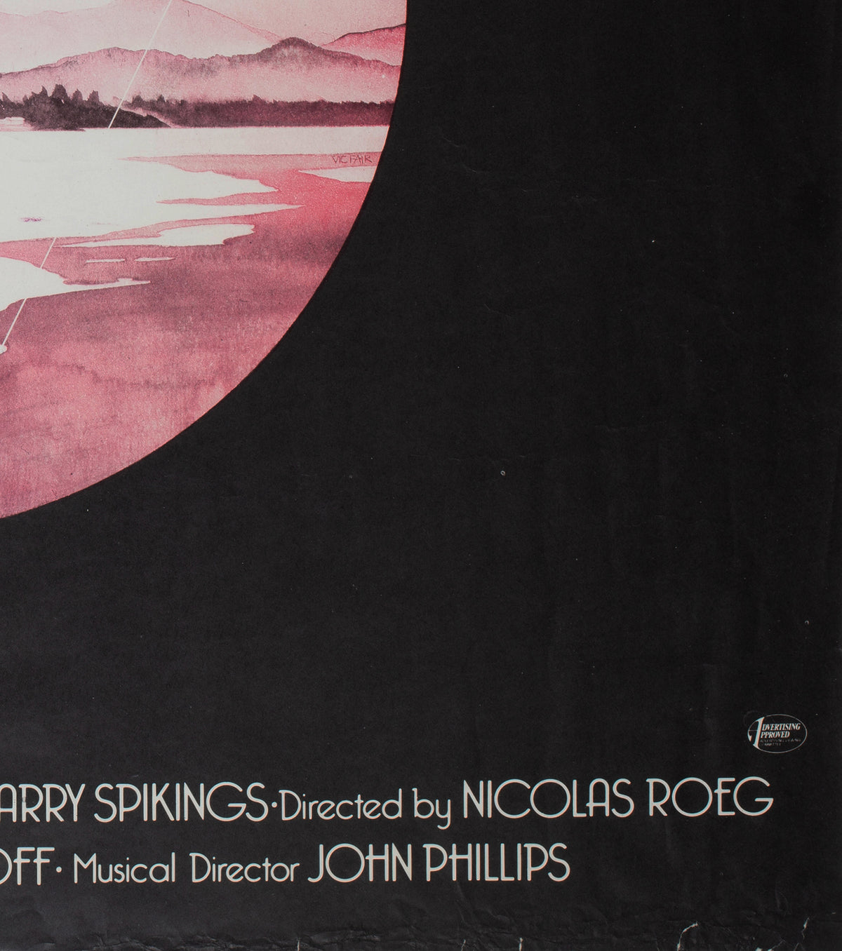 The Man Who Fell To Earth 1976 Rolled UK Quad Pink Style Film Movie Poster, Vic Fair - detail