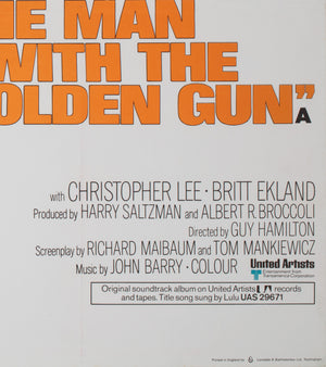 The Man with the Golden Gun 1974 UK Quad Film Movie Poster, Robert McGinnis - detail