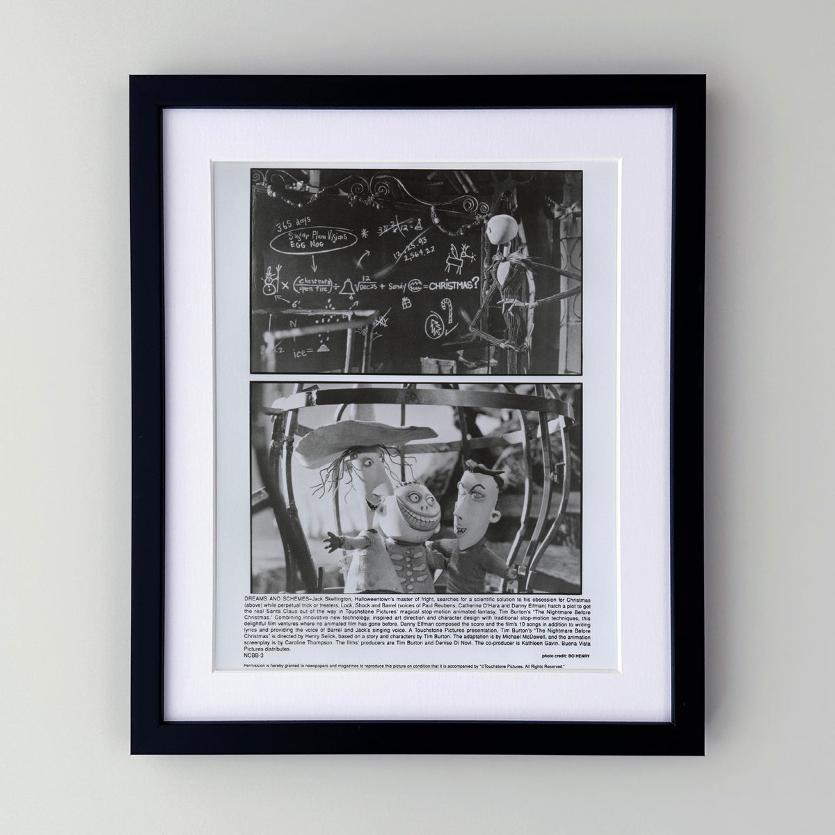 The Nightmare Before Christmas 1993 Film Movie Press Publicity Still Framed