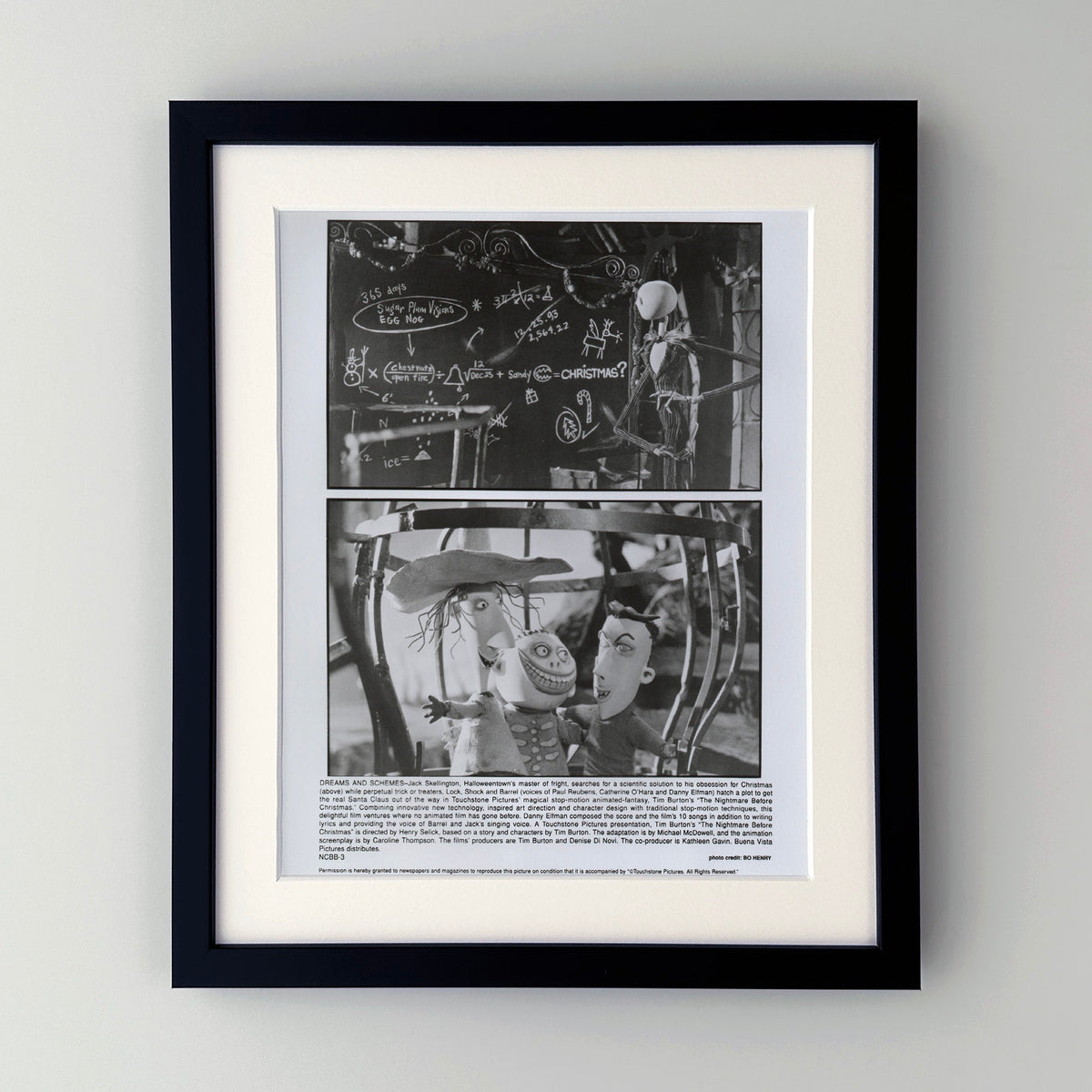 The Nightmare Before Christmas 1993 Film Movie Press Publicity Still Framed