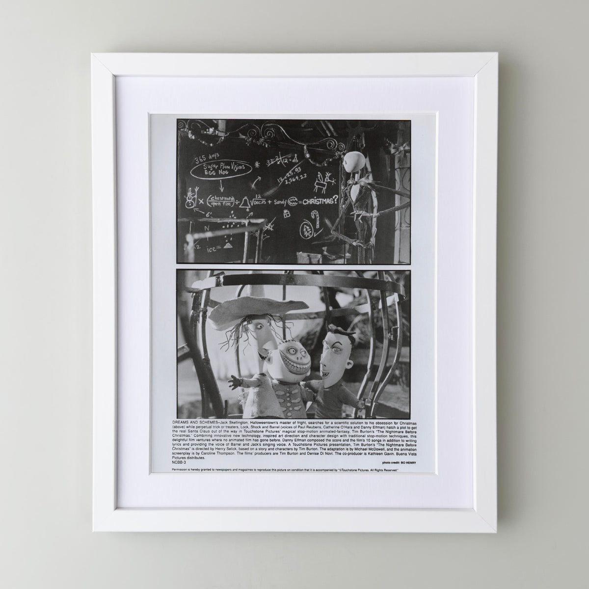 The Nightmare Before Christmas 1993 Film Movie Press Publicity Still Framed