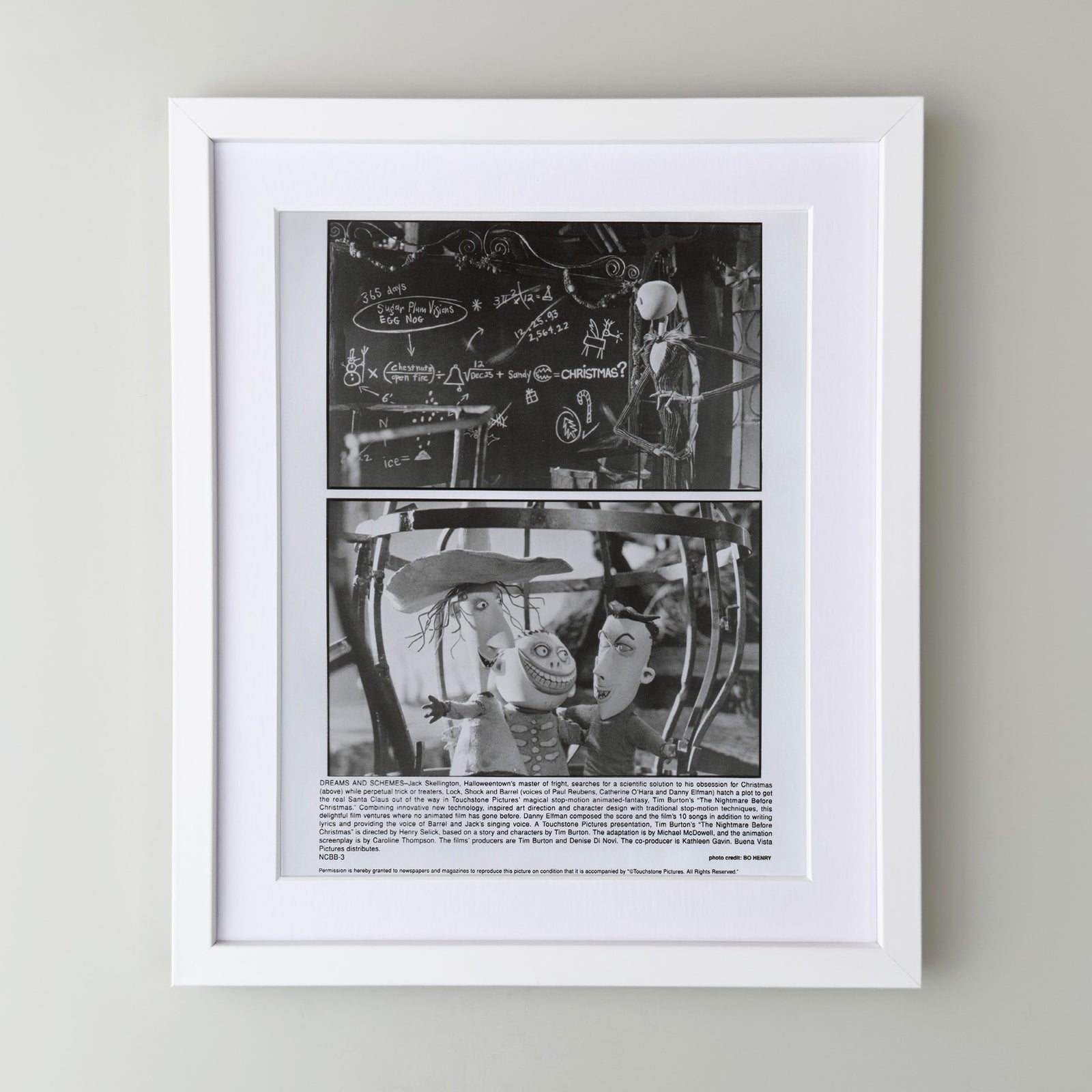 The Nightmare Before Christmas 1993 Film Movie Press Publicity Still Framed