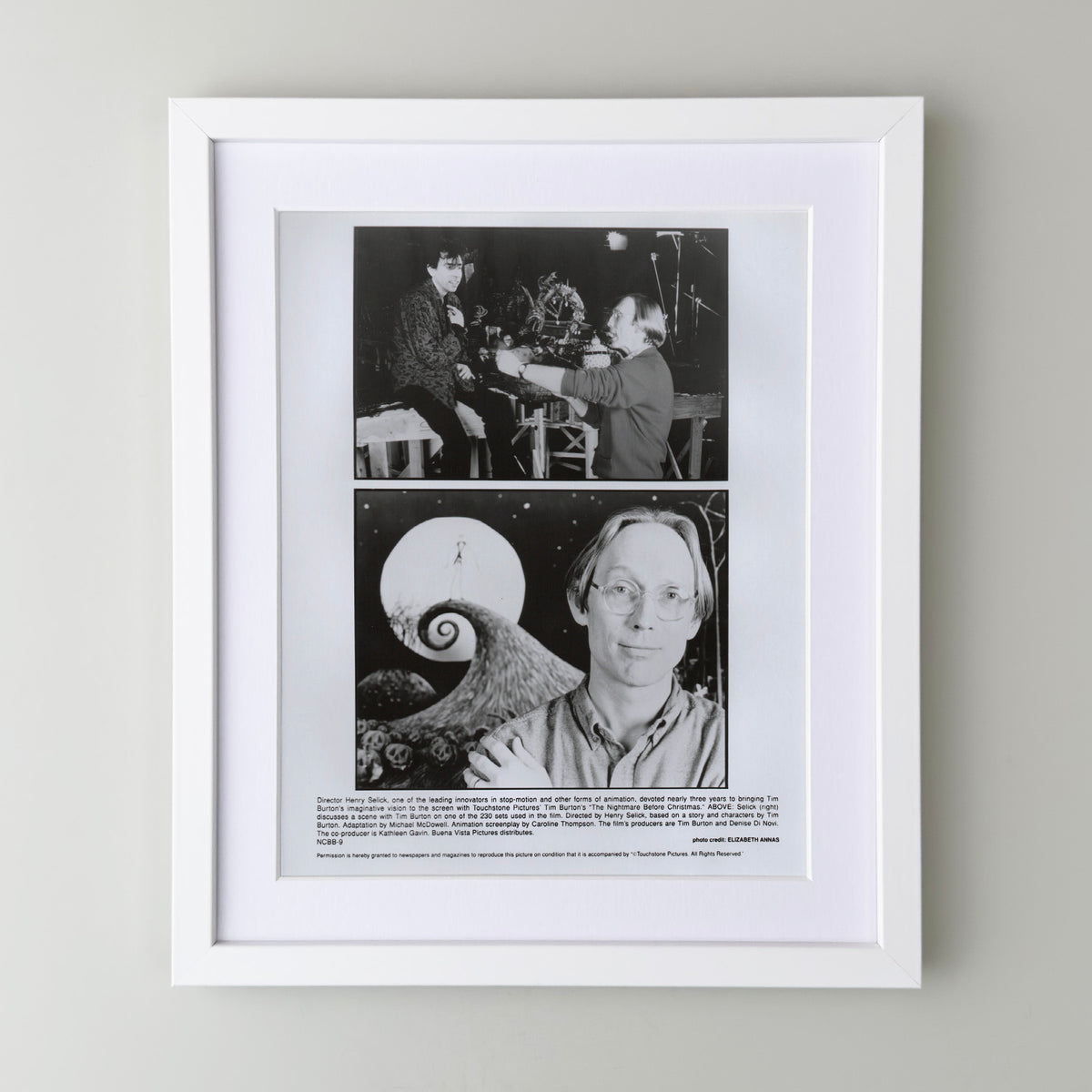 The Nightmare Before Christmas 1993 Film Movie Press Publicity Still Framed
