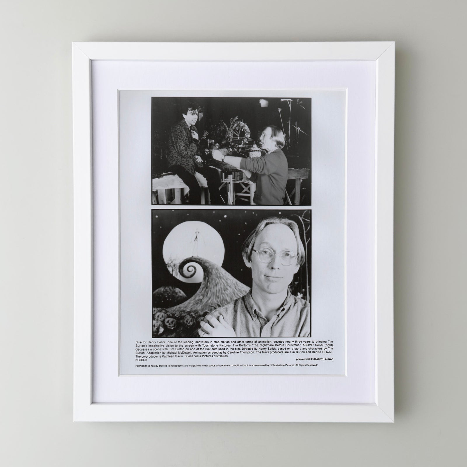The Nightmare Before Christmas 1993 Film Movie Press Publicity Still Framed