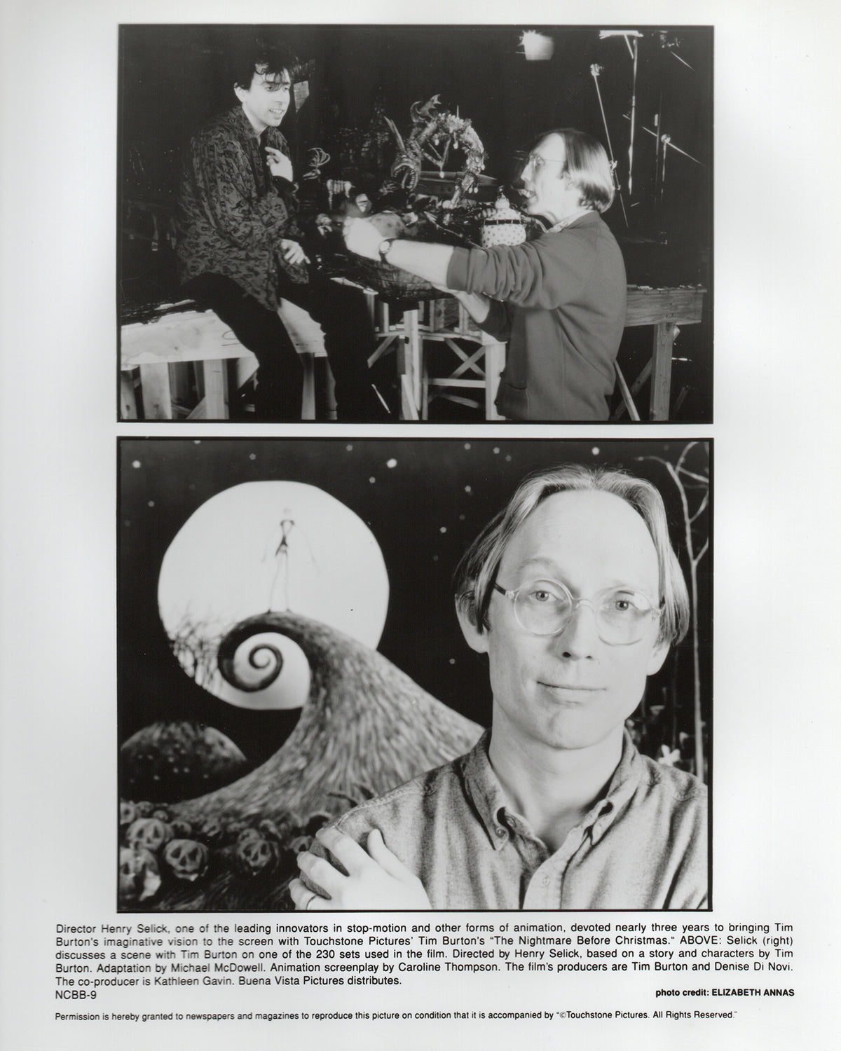 The Nightmare Before Christmas 1993 Film Movie Press Publicity Still Framed