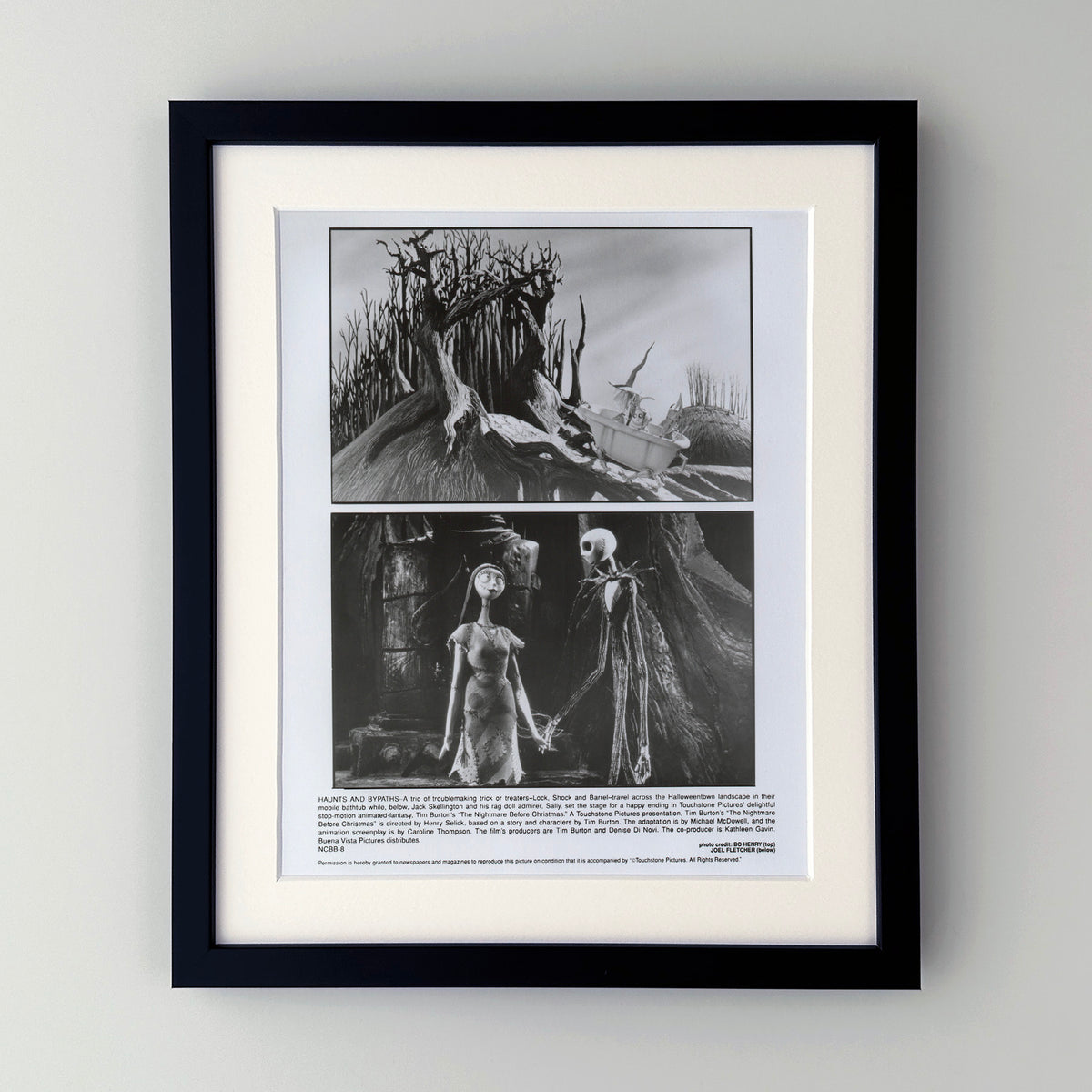 The Nightmare Before Christmas 1993 Film Movie Press Publicity Still Framed