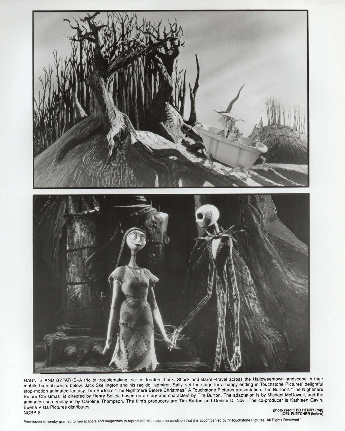 The Nightmare Before Christmas 1993 Film Movie Press Publicity Still Framed