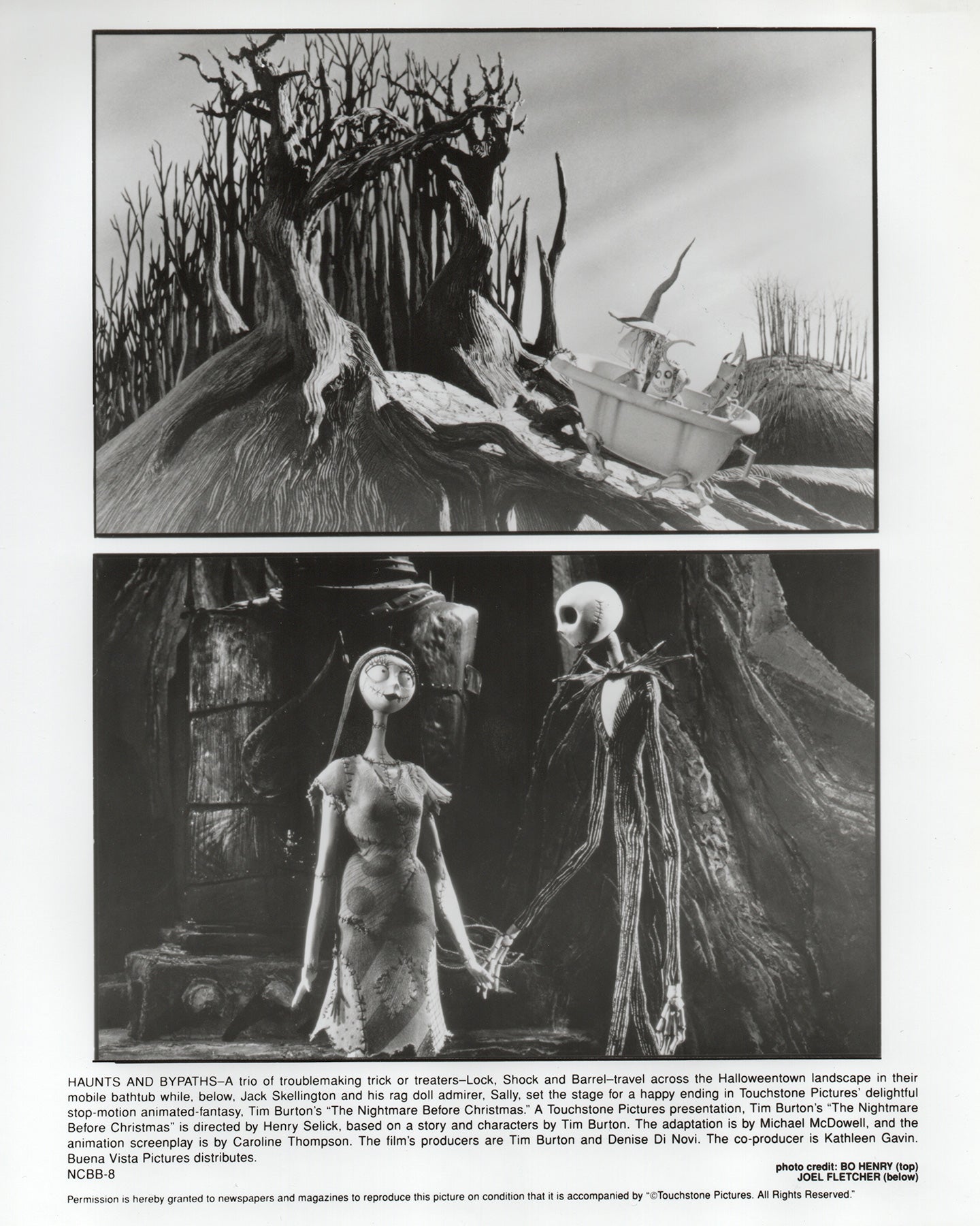 The Nightmare Before Christmas 1993 Film Movie Press Publicity Still Framed