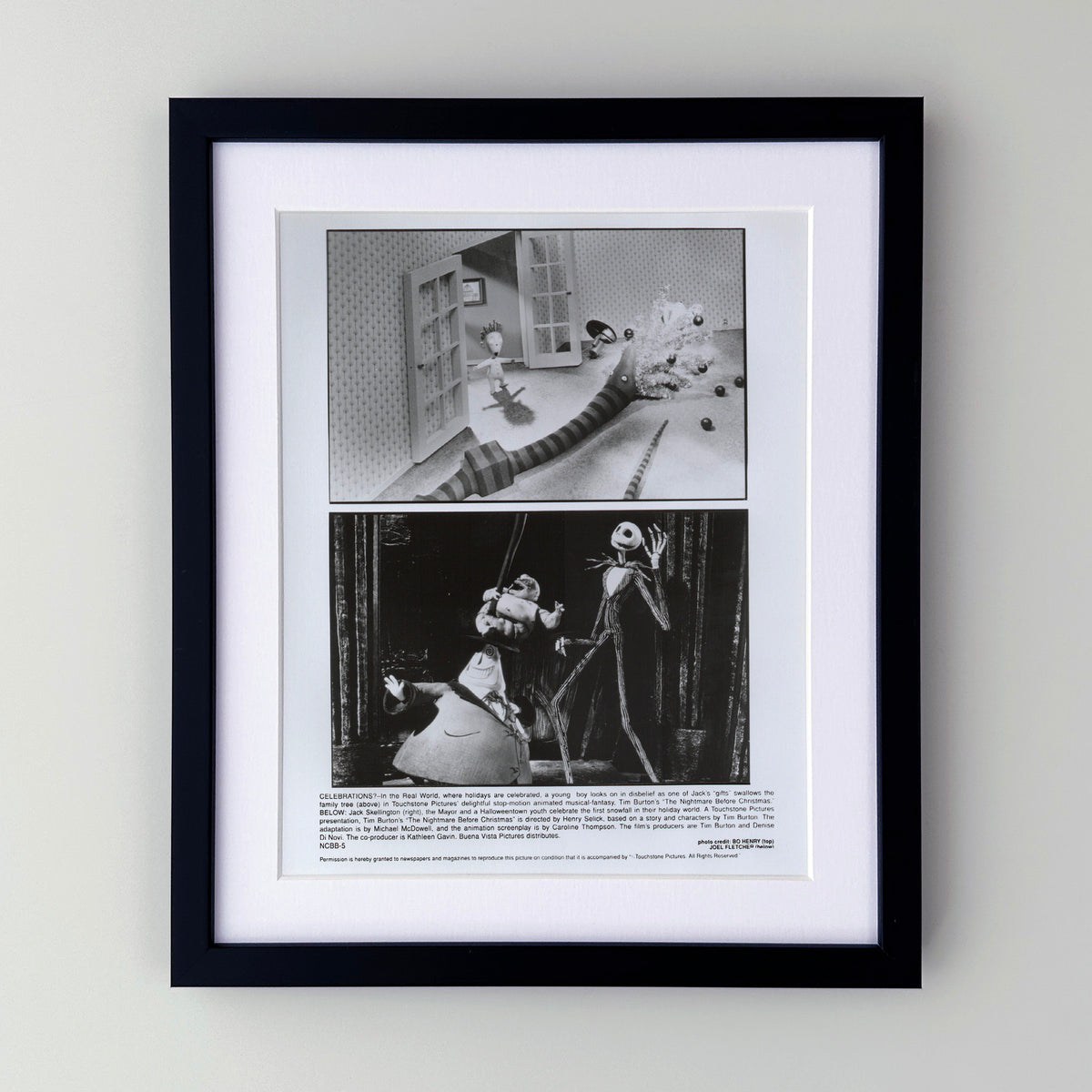 The Nightmare Before Christmas 1993 Film Movie Press Publicity Still Framed