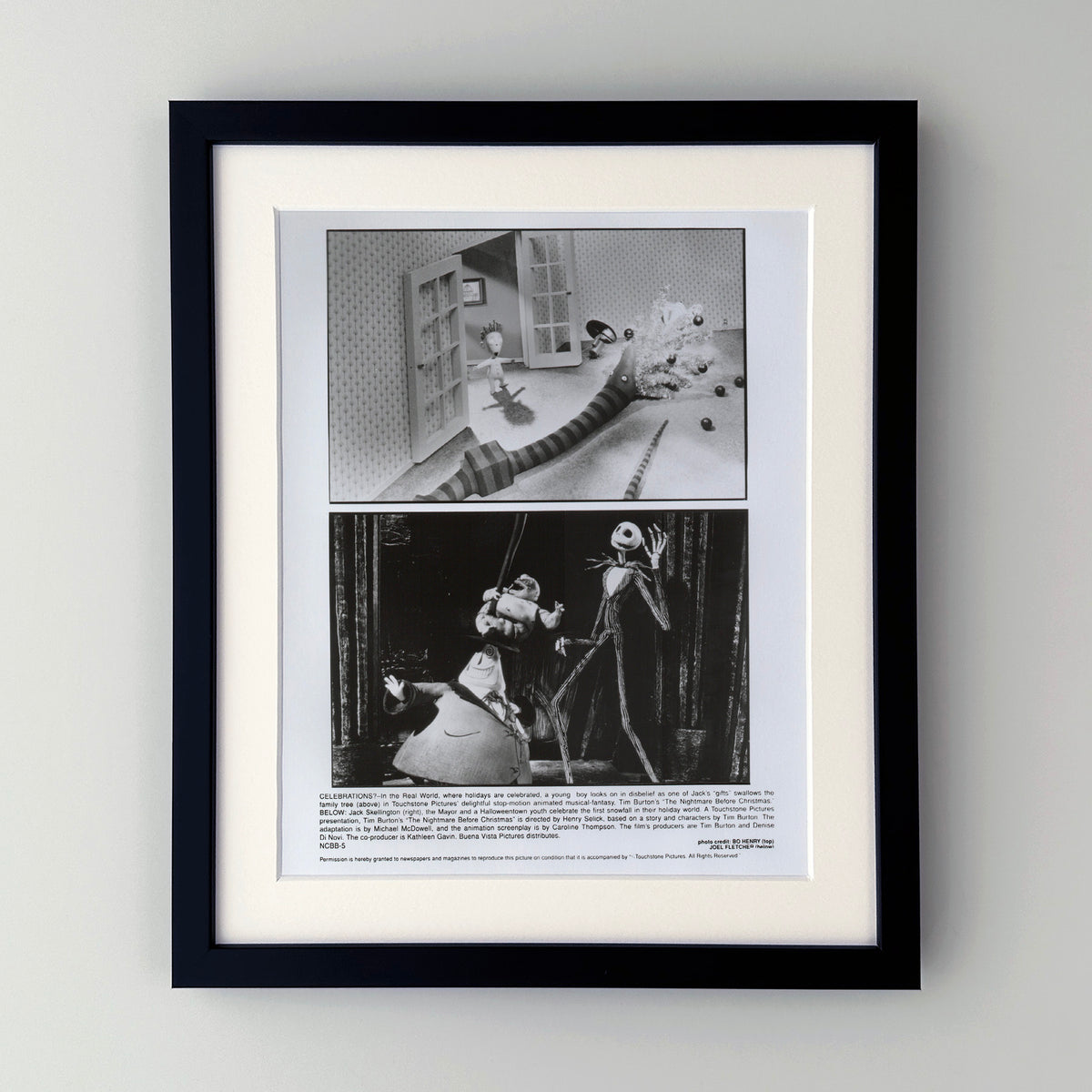 The Nightmare Before Christmas 1993 Film Movie Press Publicity Still Framed