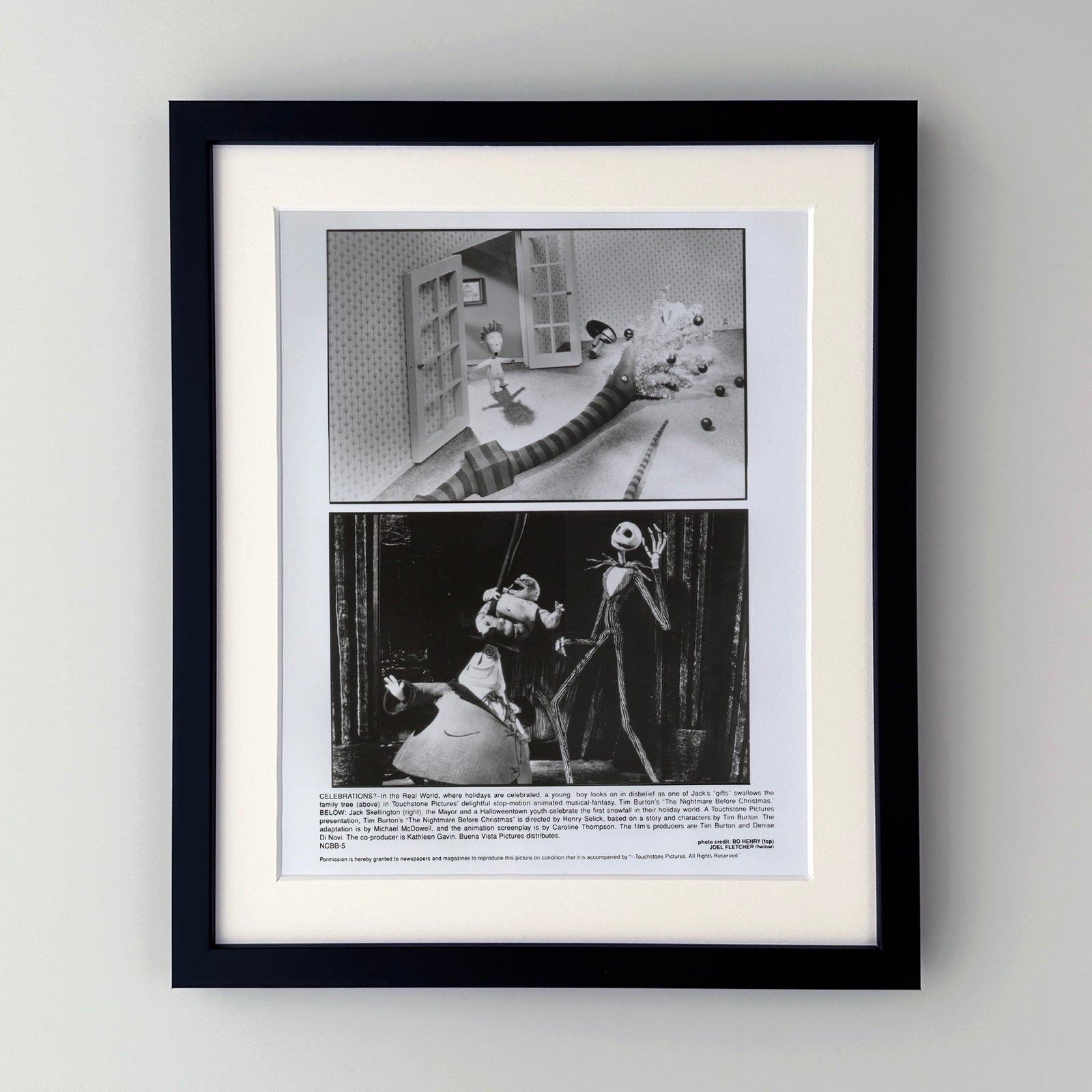 The Nightmare Before Christmas 1993 Film Movie Press Publicity Still Framed