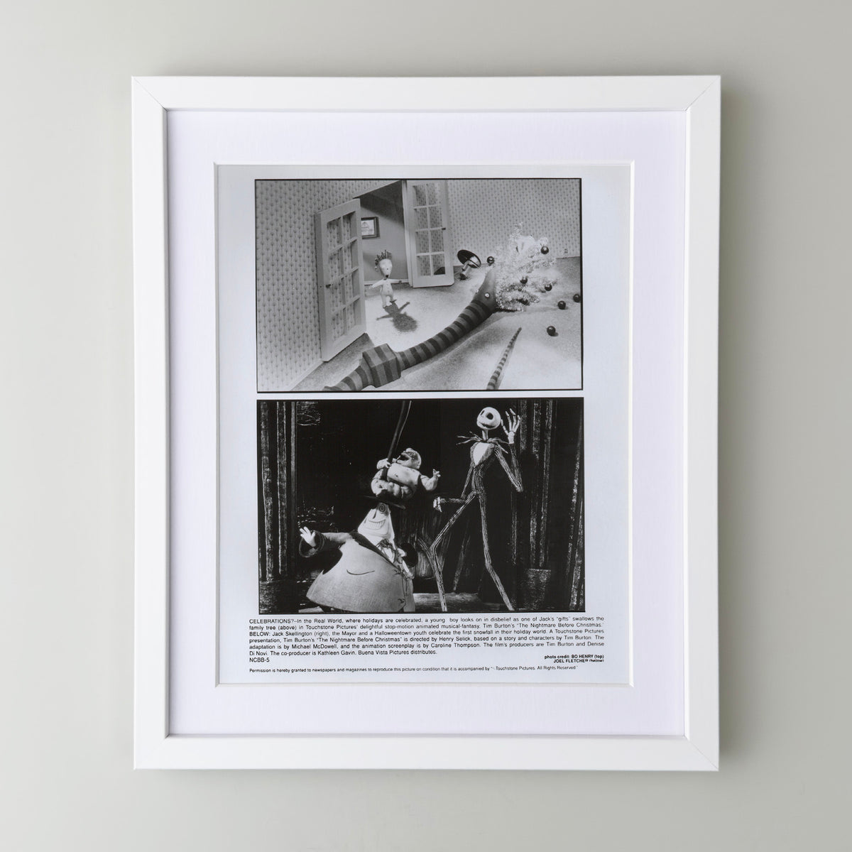 The Nightmare Before Christmas 1993 Film Movie Press Publicity Still Framed