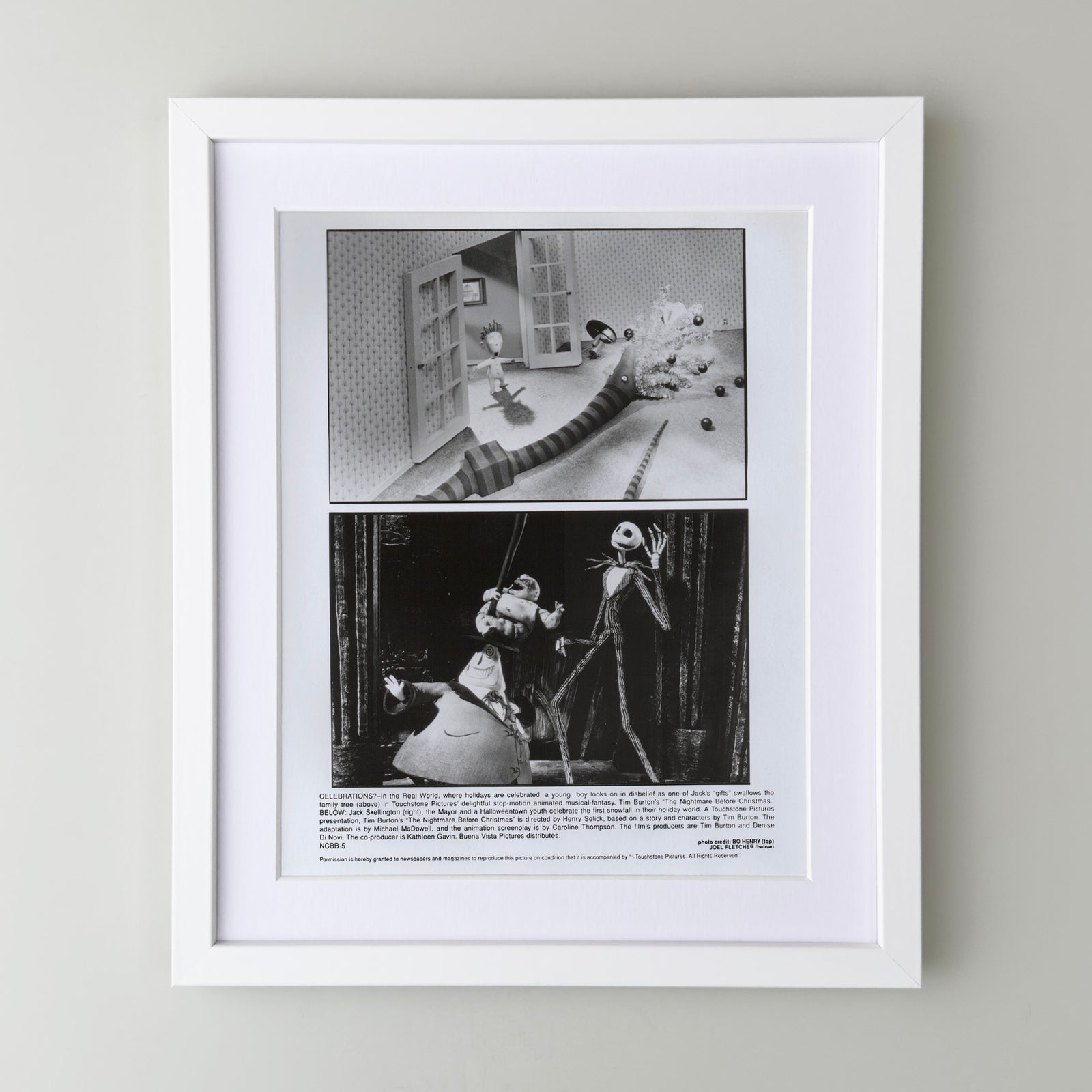 The Nightmare Before Christmas 1993 Film Movie Press Publicity Still Framed