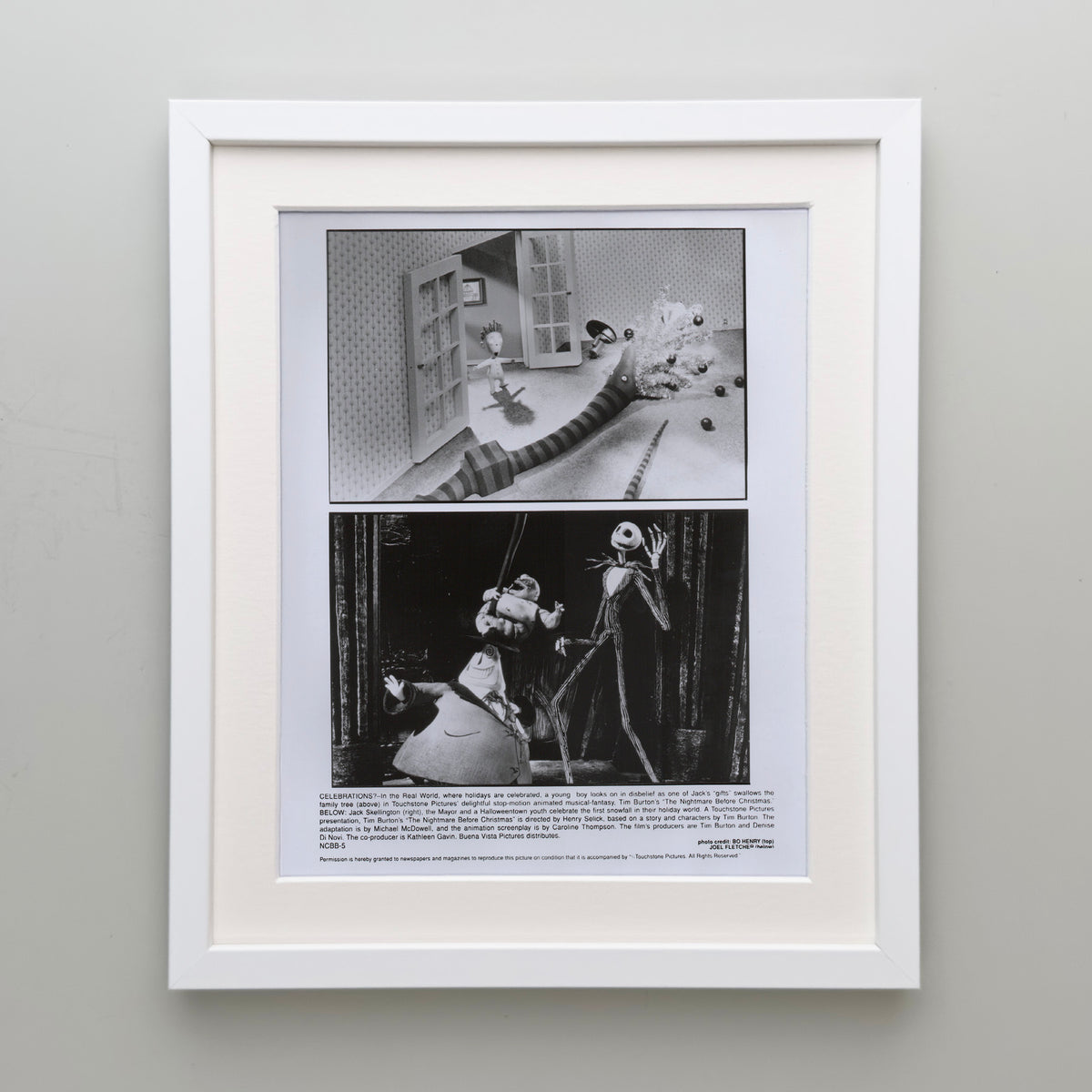 The Nightmare Before Christmas 1993 Film Movie Press Publicity Still Framed