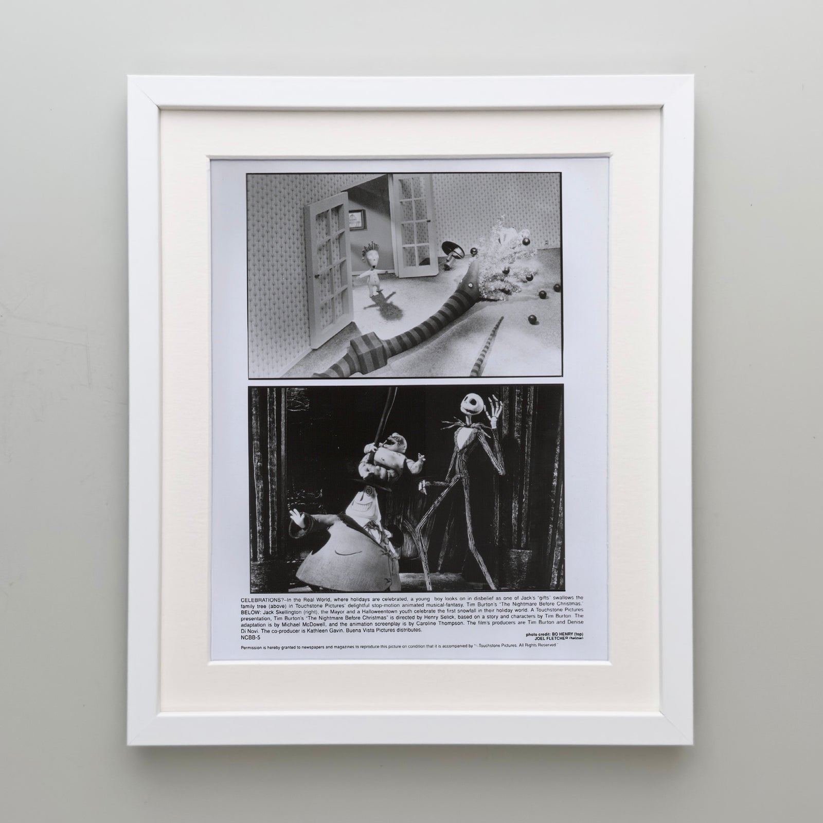 The Nightmare Before Christmas 1993 Film Movie Press Publicity Still Framed