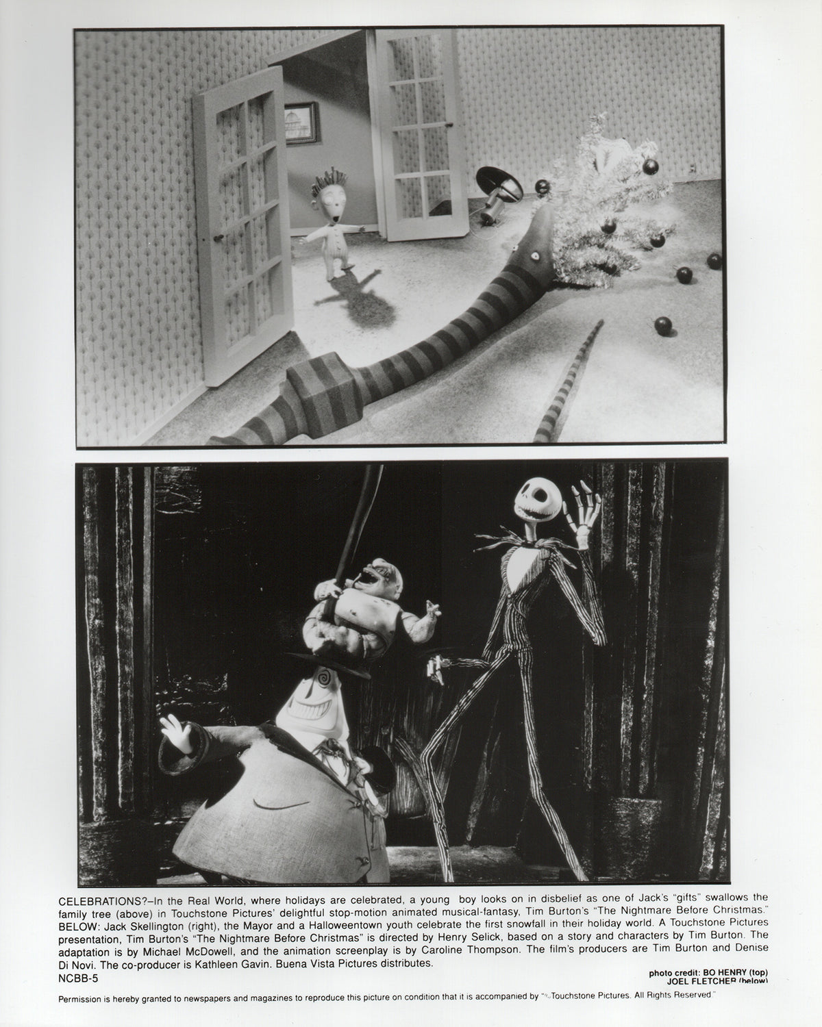 The Nightmare Before Christmas 1993 Film Movie Press Publicity Still Framed