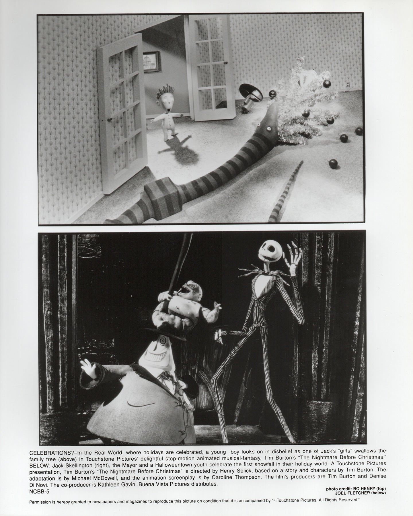 The Nightmare Before Christmas 1993 Film Movie Press Publicity Still Framed