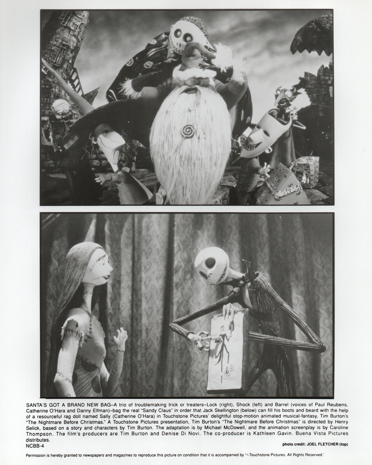 The Nightmare Before Christmas 1993 Film Movie Press Publicity Still Framed