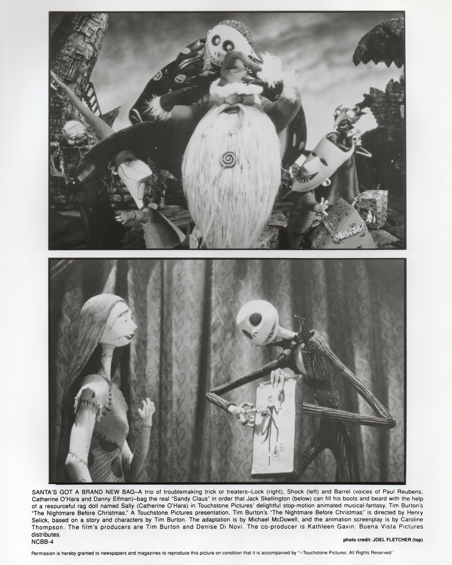 The Nightmare Before Christmas 1993 Film Movie Press Publicity Still Framed