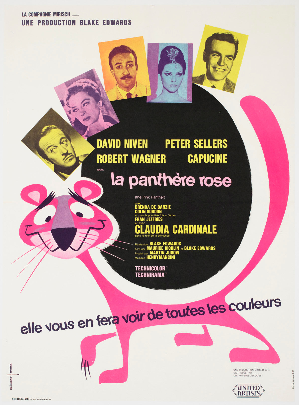 The Pink Panther 1964 French Moyenne Film Poster Clement Hurel