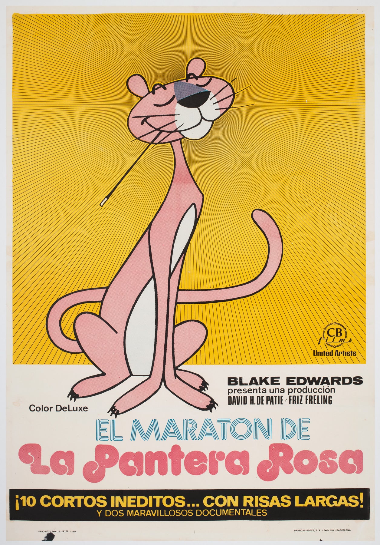 The Pink Panther Marathon 1974 Spanish Film Movie Poster
