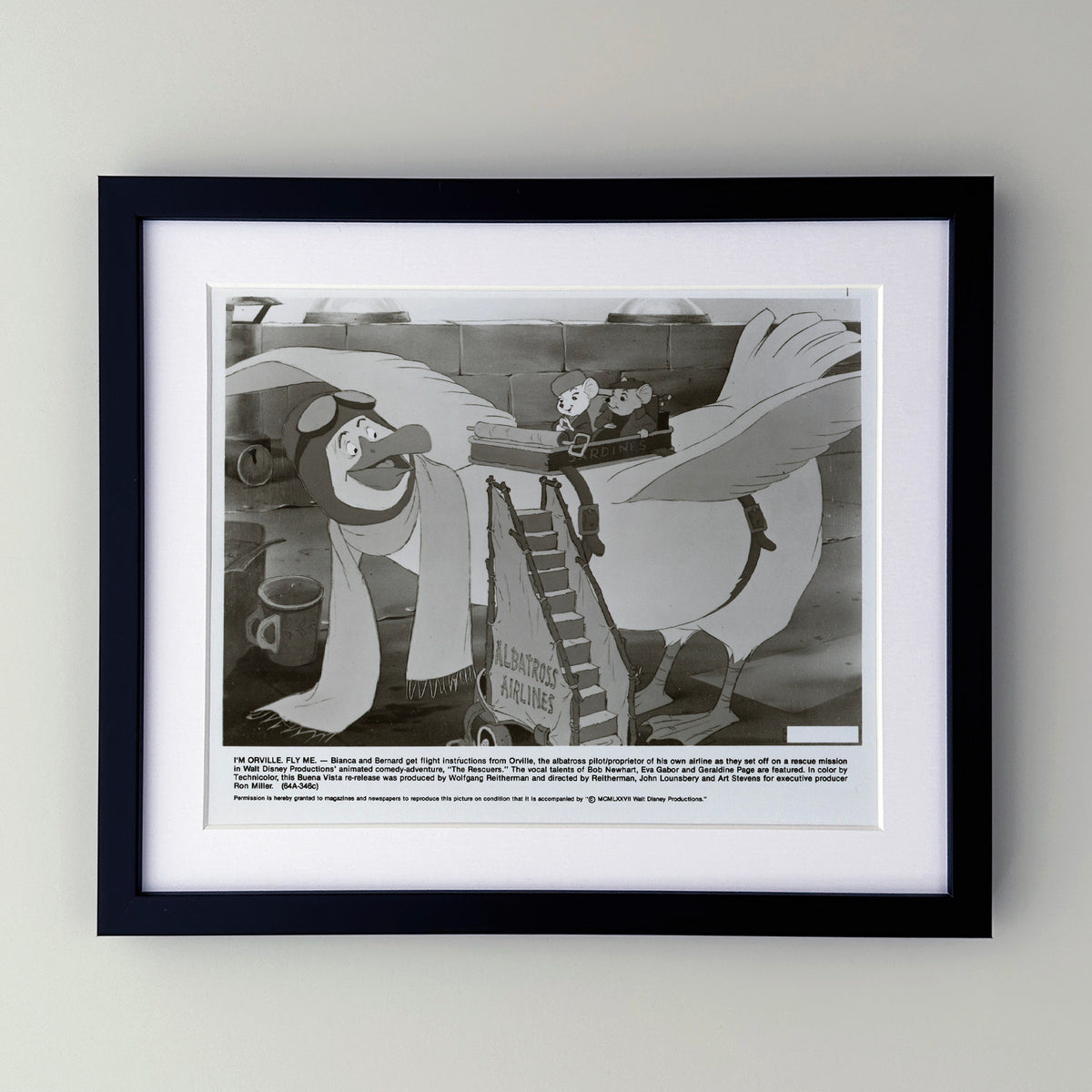 The Rescuers 1977 Film Movie Press Publicity Still Framed