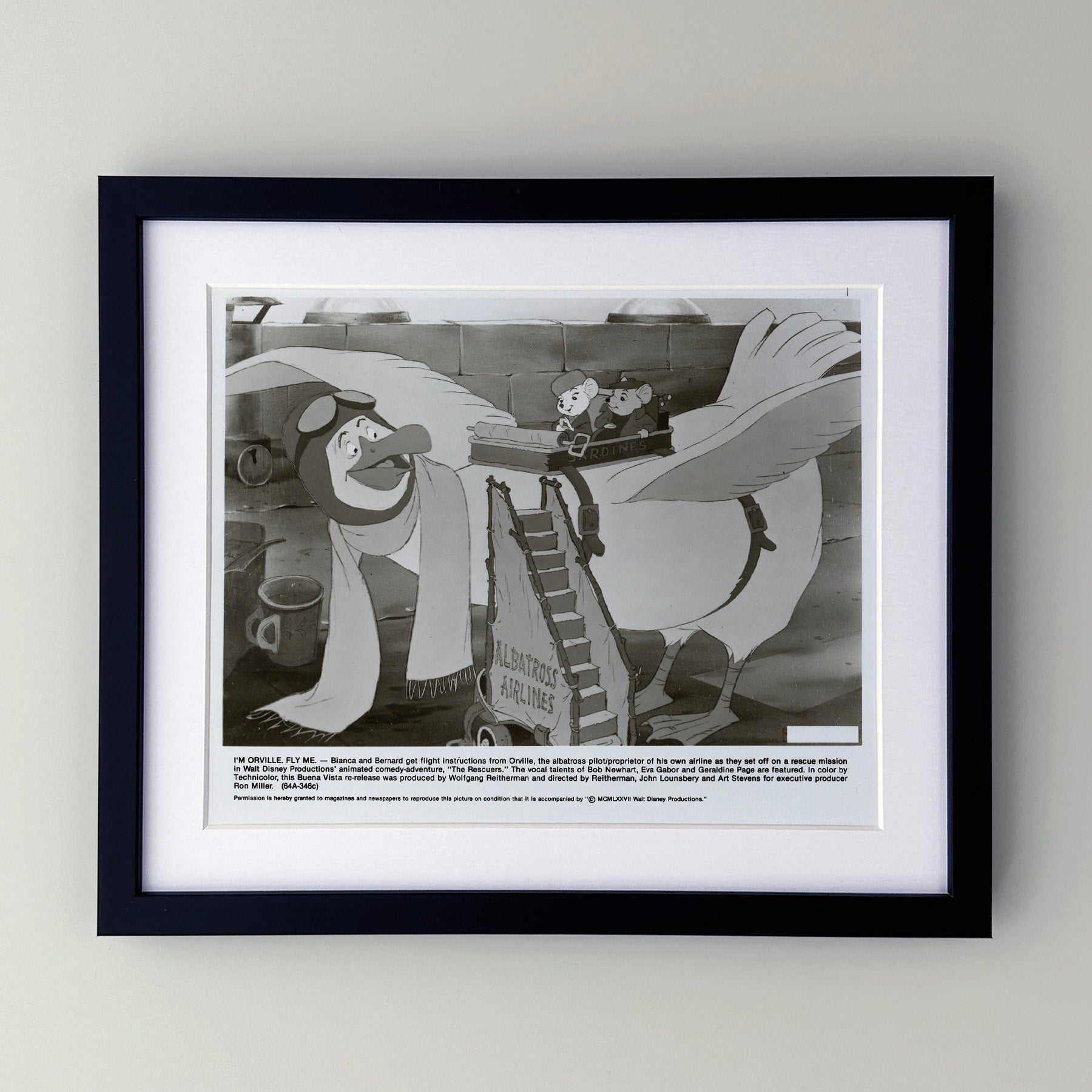The Rescuers 1977 Film Movie Press Publicity Still Framed