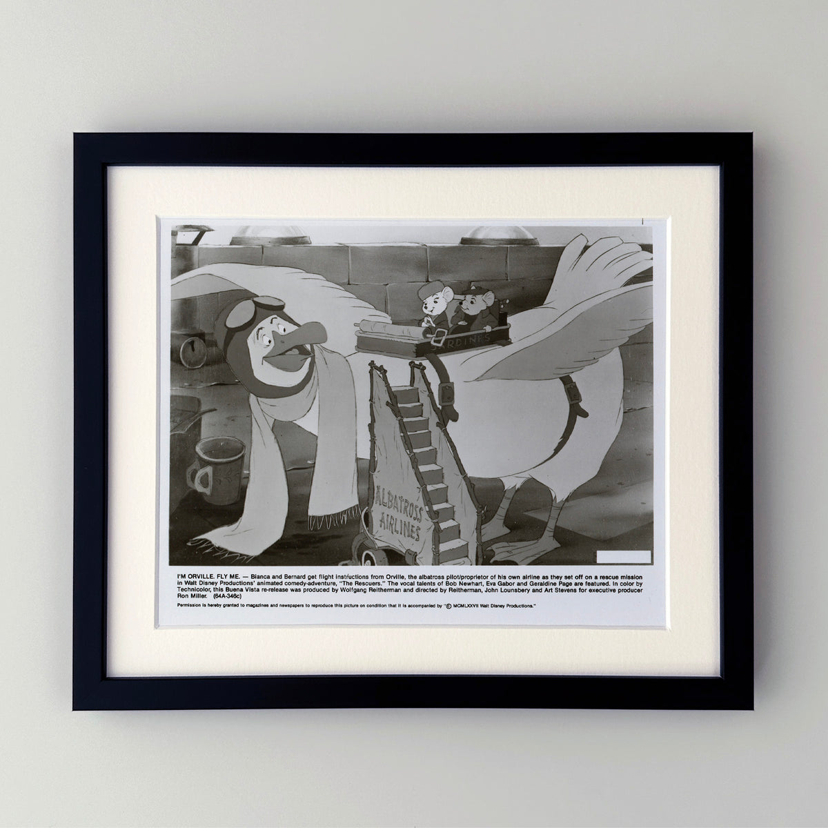 The Rescuers 1977 Film Movie Press Publicity Still Framed