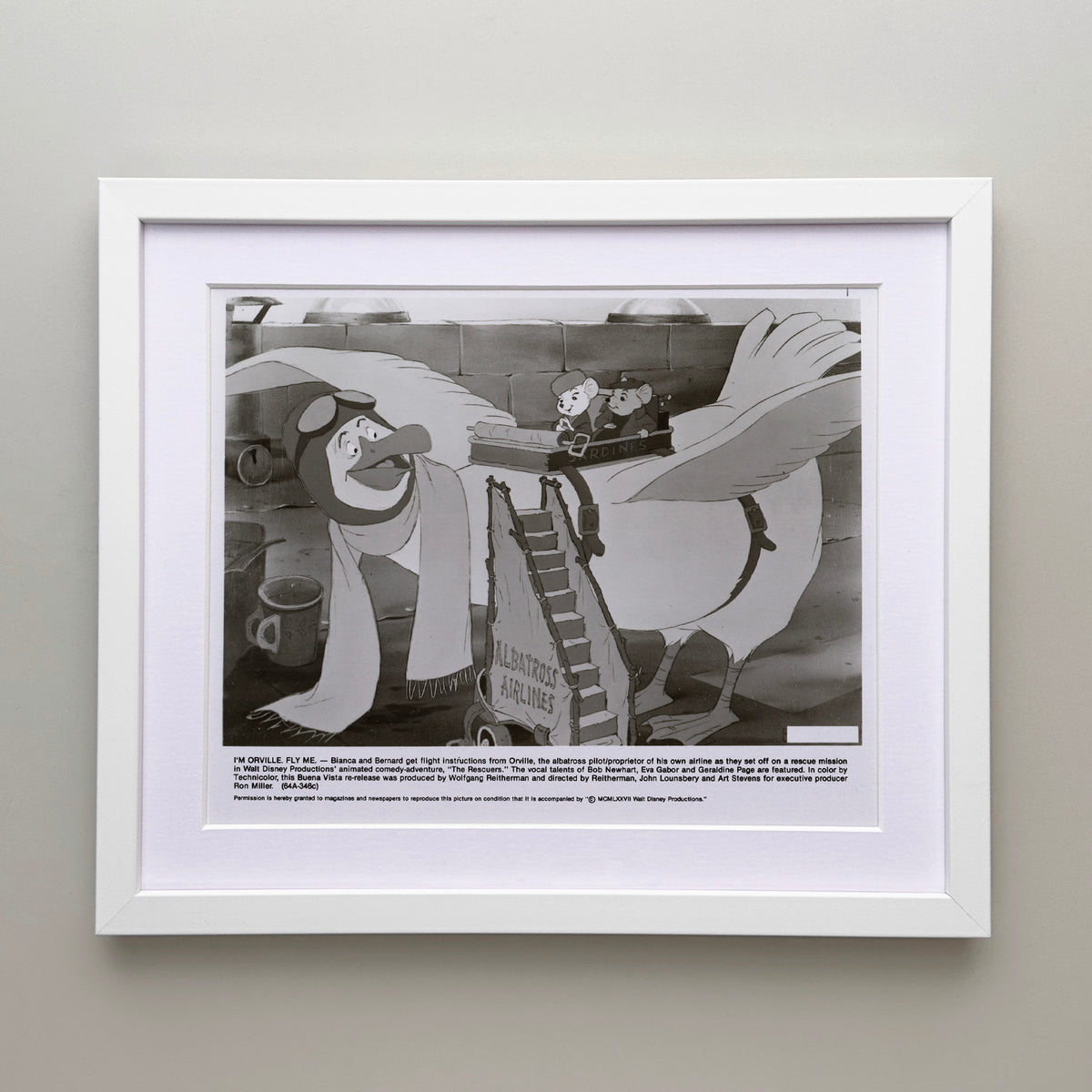 The Rescuers 1977 Film Movie Press Publicity Still Framed