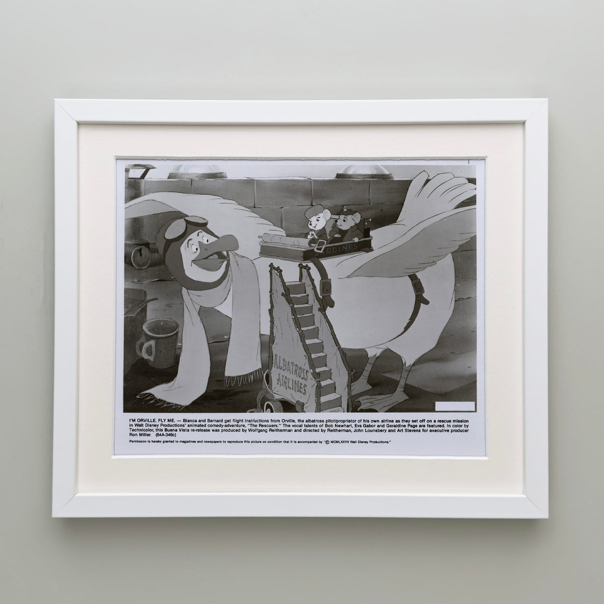 The Rescuers 1977 Film Movie Press Publicity Still Framed