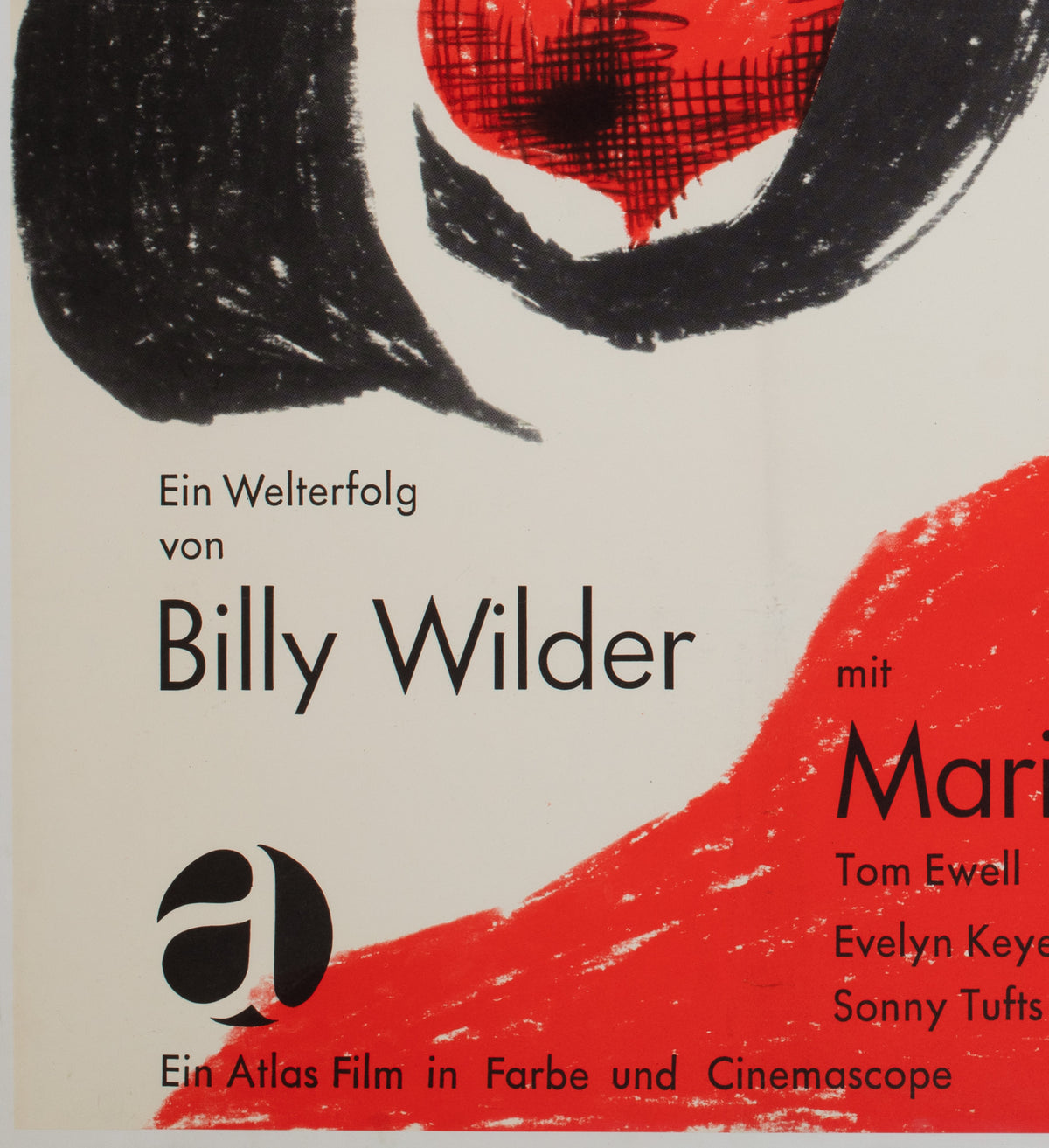 The Seven Year Itch R1966 German A0 Film Movie poster, Fischer-Nosbisch - detail