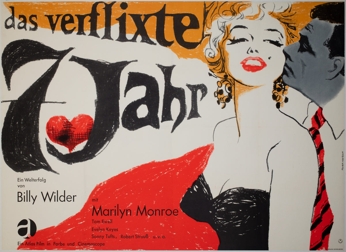 The Seven Year Itch R1966 German A0 Film Movie poster, Fischer-Nosbisch