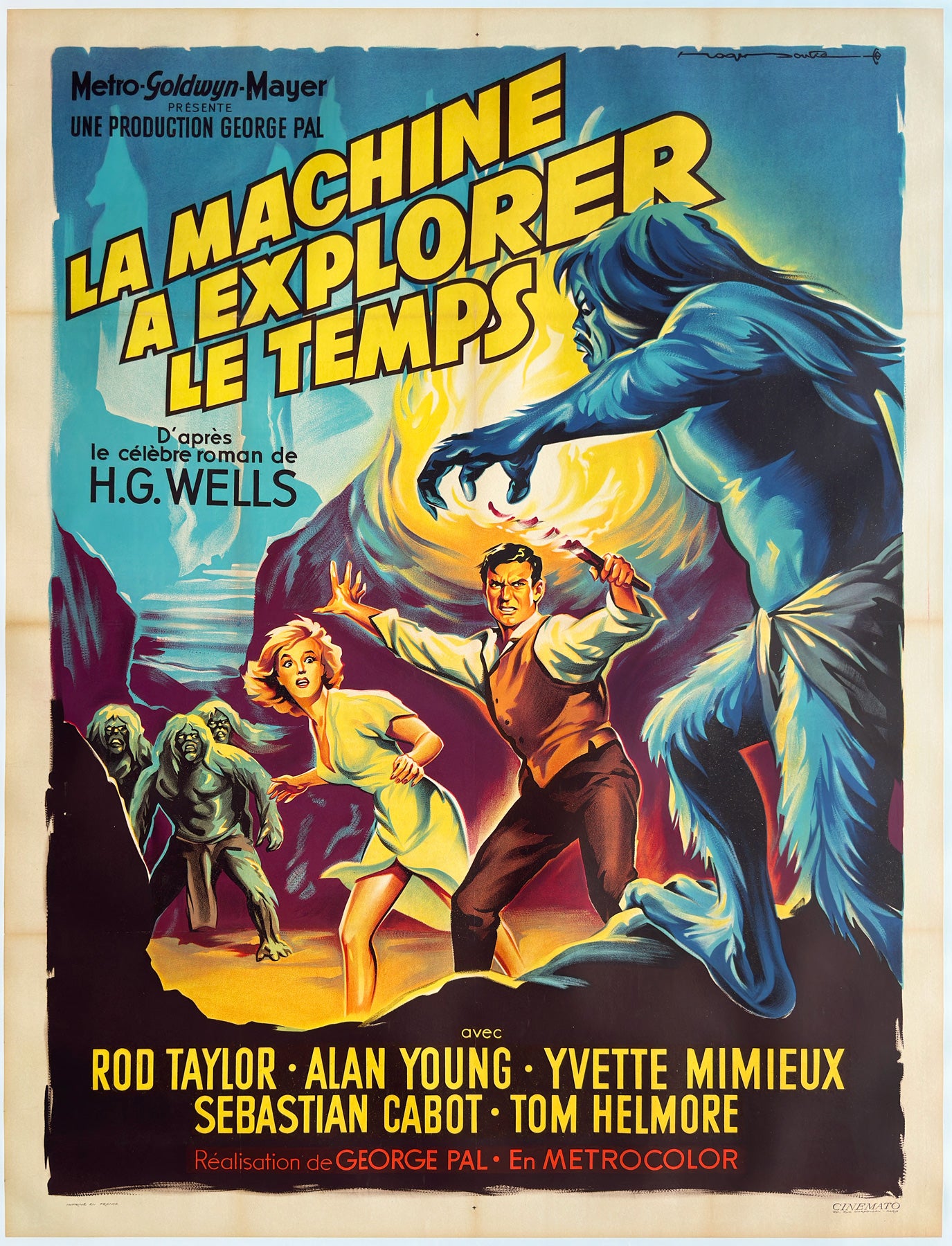 The Time Machine 1960 French Grande Film Movie Poster, Roger Soubie