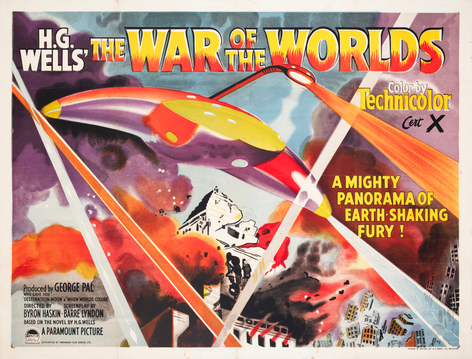 The War of the Worlds 1953 UK Quad Film Poster