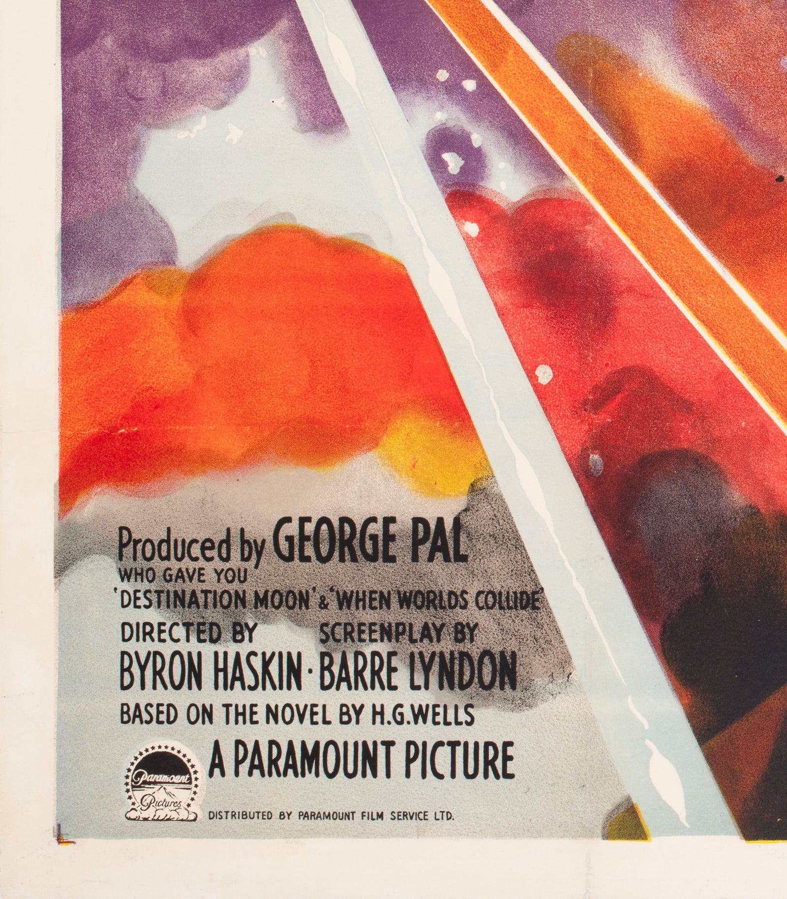 The War of the Worlds 1953 UK Quad Film Poster - detail