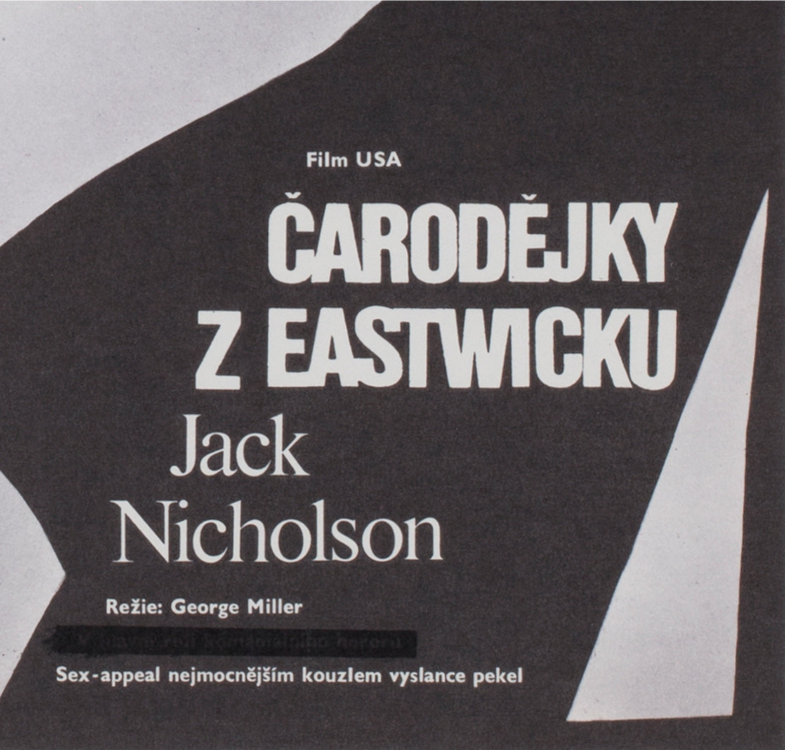 the witches of eastwick 1989 czech a3 film movie poster zdenek vlach - detail
