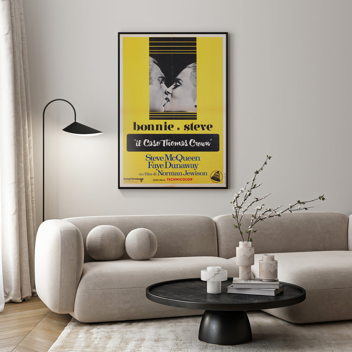 thomas crown affair 1968 italian 1 sheet film movie poster