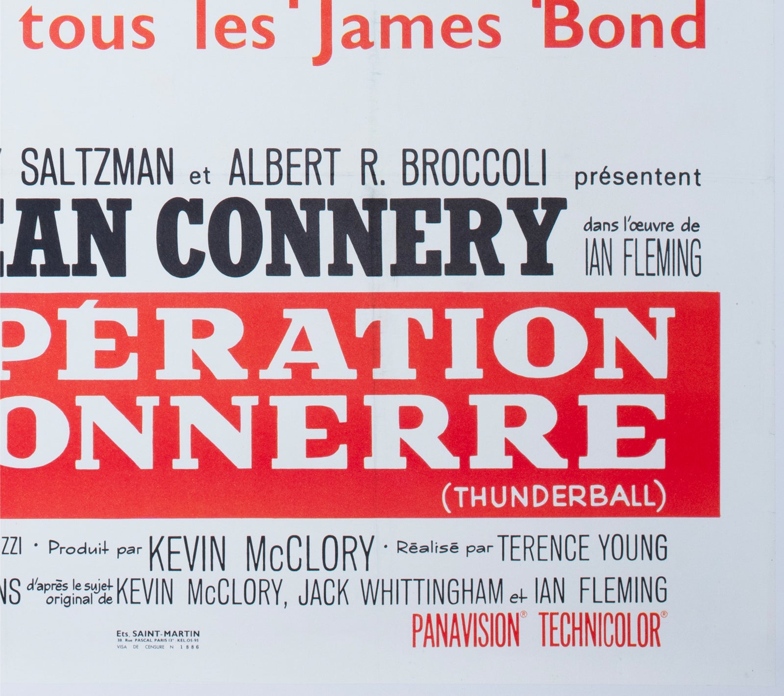 Thunderball 1965 French Grande Film Poster Robert McGinnis and Frank McCarthy - detail