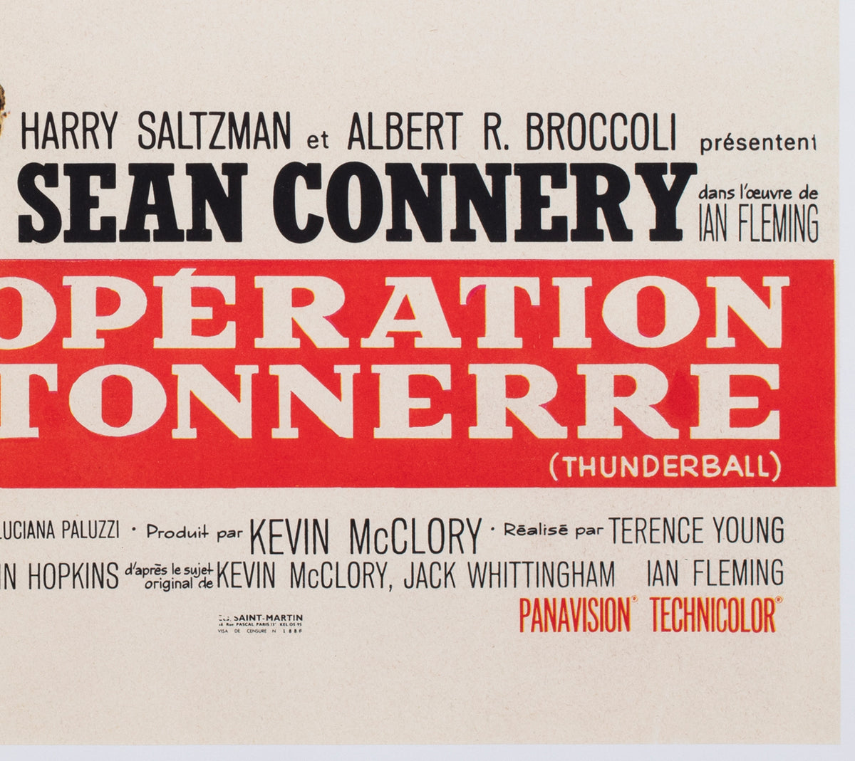 Thunderball 1965 French Moyenne Film Movie Poster, Robert McGinnis and Frank McCarthy - detail