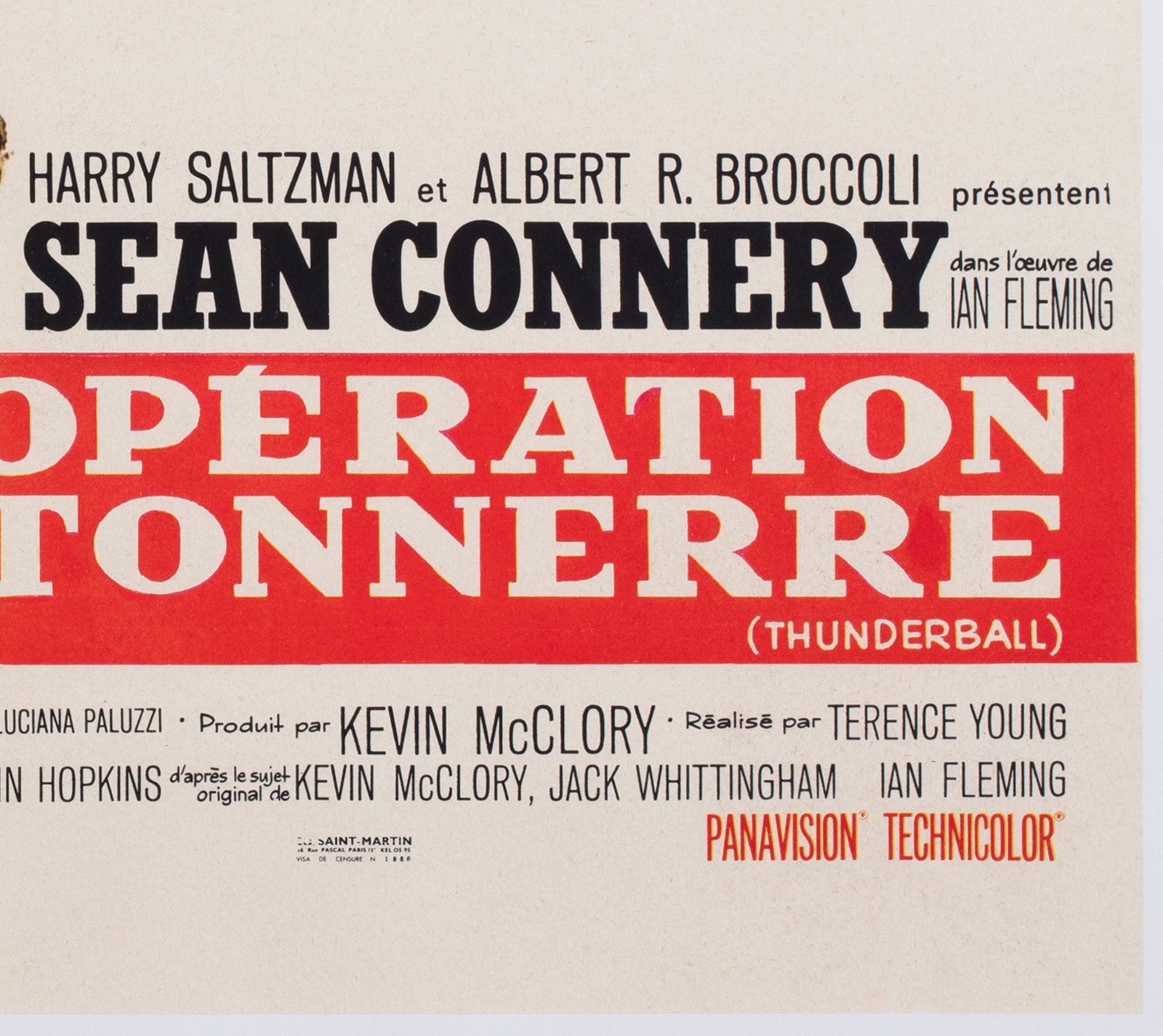 Thunderball 1965 French Moyenne Film Movie Poster, Robert McGinnis and Frank McCarthy - detail