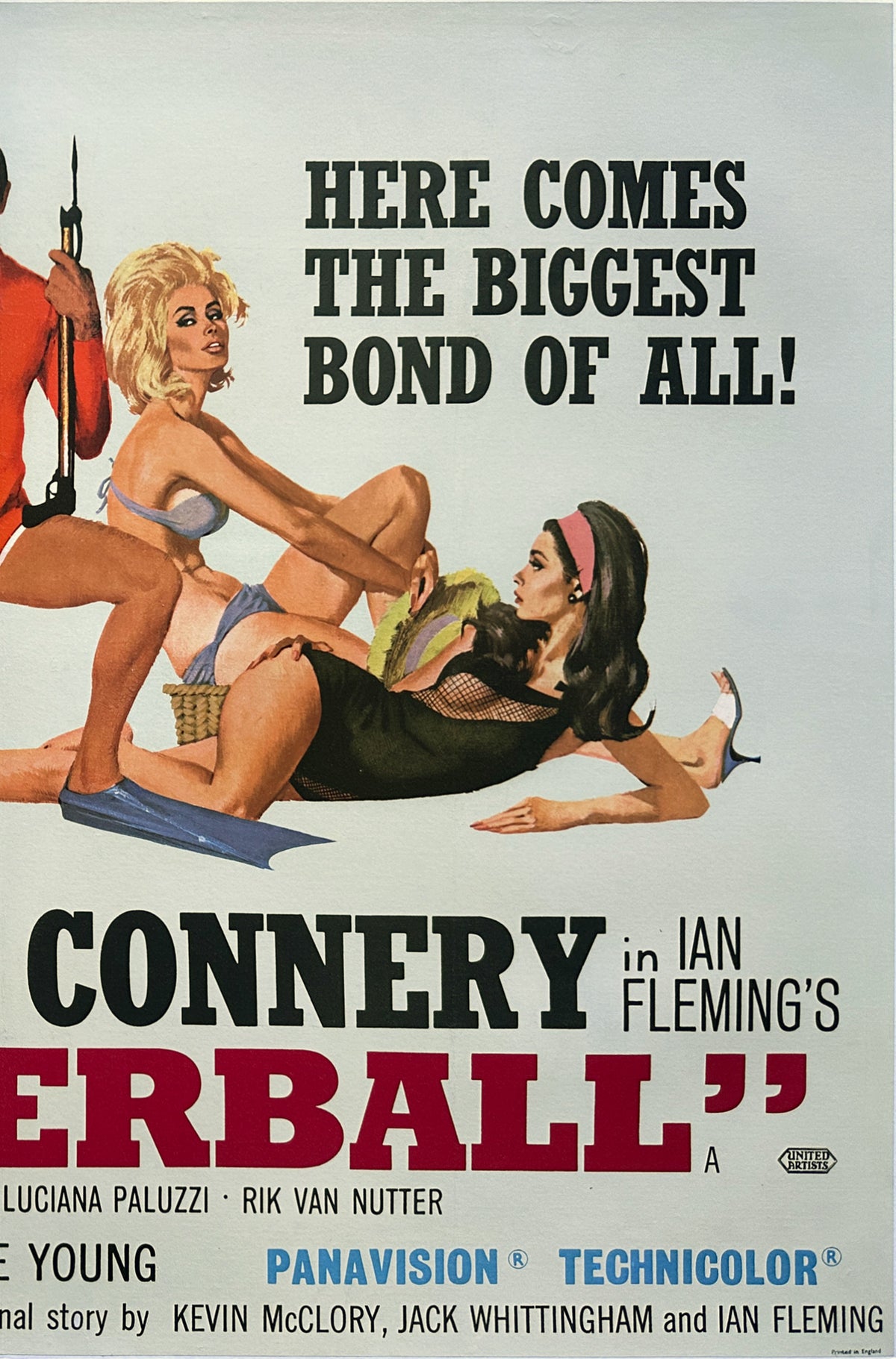 Thunderball 1965 UK Quad Film Movie Poster, Robert McGinnis - detail