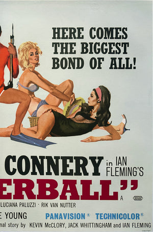 Thunderball 1965 UK Quad Film Movie Poster, Robert McGinnis - detail