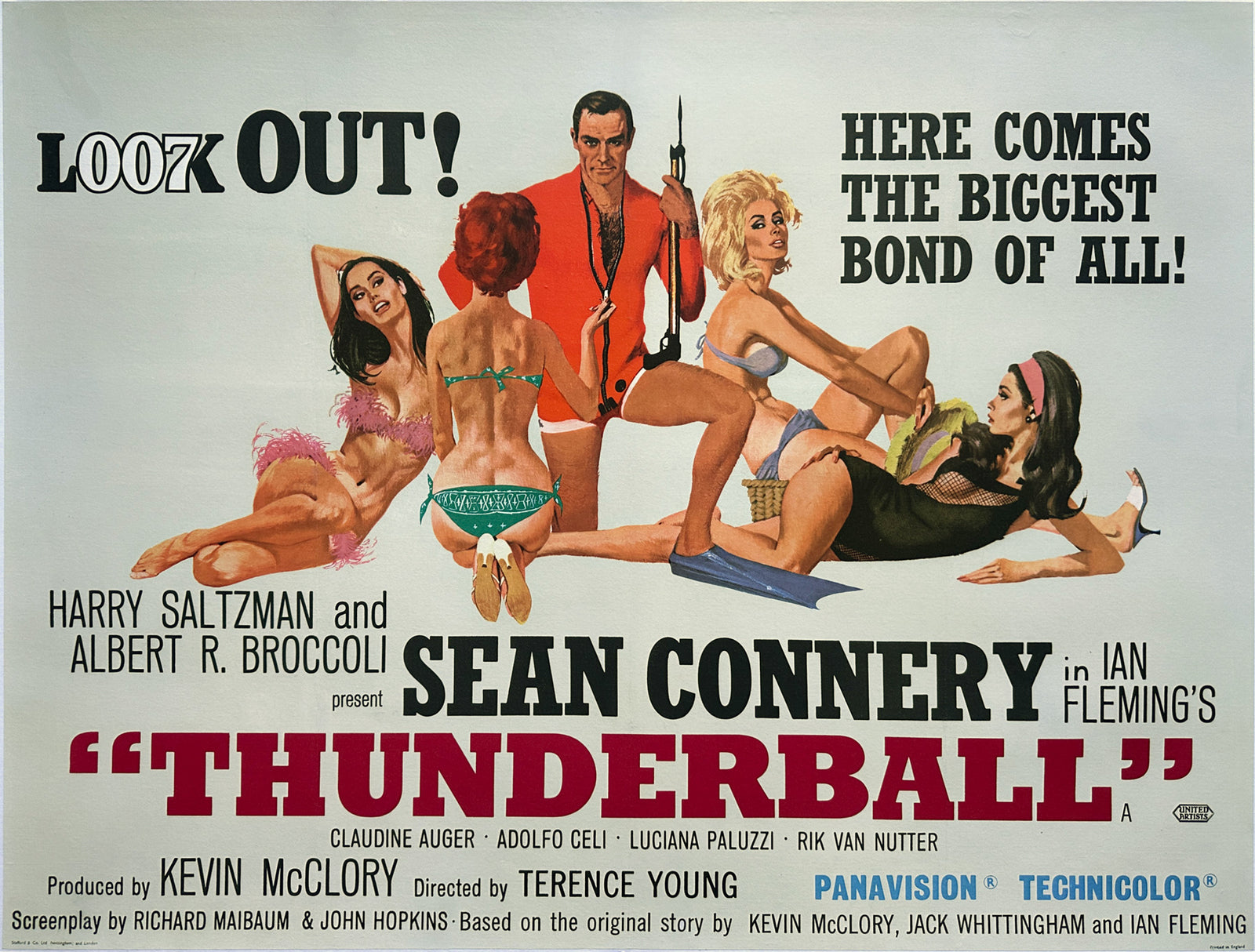 Thunderball 1965 UK Quad Film Movie Poster, Robert McGinnis