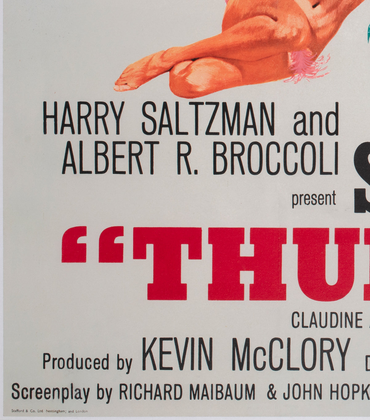 Thunderball 1965 UK Quad Film Movie Poster, Robert McGinnis - detail