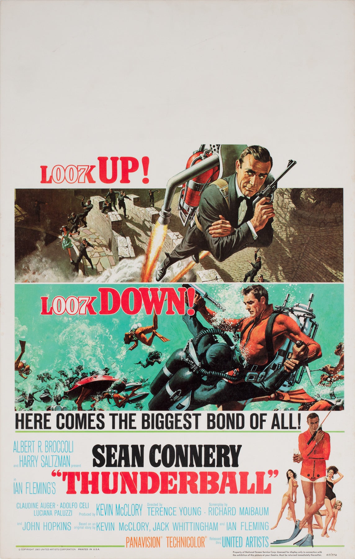 1965 Thunderball James Bond Movie Poster – 11x17 Reproduction – Sean Connery Domino