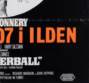 Thunderball R1960s Danish A1 Film Movie Poster, Robert McGinnis - detail