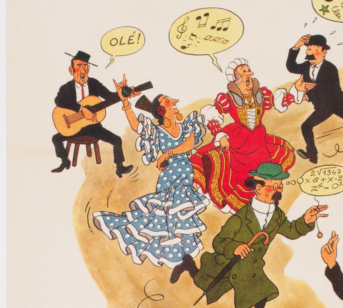 Tintin and the Blue Oranges 1964 French Moyenne Film Movie Poster, Herge - detail